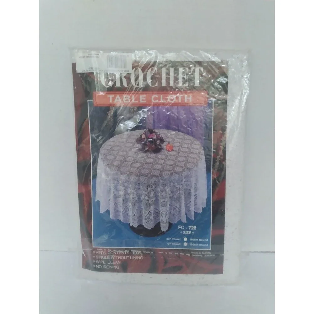 Vintage Style Round‎ Crochet Lace Tablecloth Pattern FC-728 Dining Table Cover